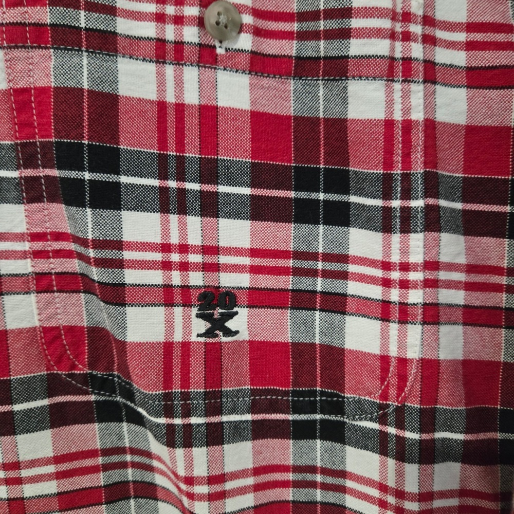 Wrangler 20X Mens Large Red Plaid Long Sleeve Western Rodeo Workwear - Picture 3 of 8